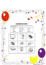 English Worksheet: Hardware Parts