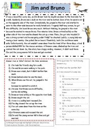 English Worksheet: Jim and his dog.