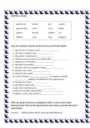 English Worksheet: FAMILY WORDS