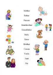 English Worksheet: Family (matching)