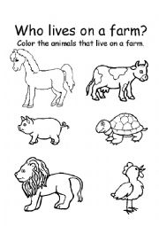 English Worksheet: farm animals