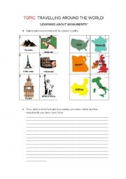 English Worksheet: Learning about monuments