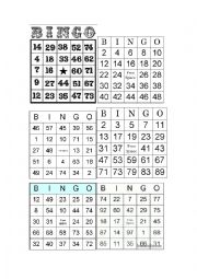 English Worksheet: Bingo Numbers