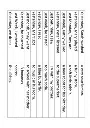 Past Tense practice - match sentence halves