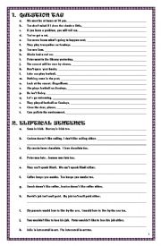 English Worksheet: Various Language Exercise [Question Tag, Eliptical Sentence, Passive Voice]