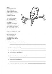 English Worksheet: The parrot