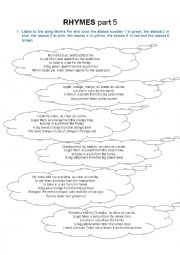 English Worksheet: Rhymes listening activities 5