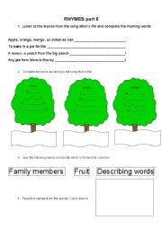 English Worksheet: Rhymes listening activities part 6