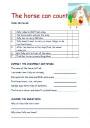 English Worksheet: The horse can count