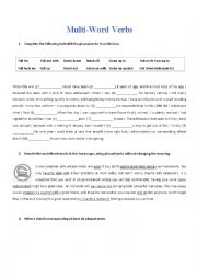 English Worksheet: Multi-Word Verbs