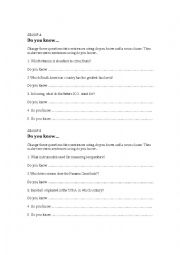 English Worksheet: Noun clauses using question words
