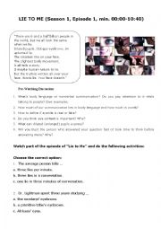 English Worksheet: Lie to me episode 1