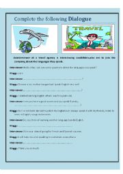 English Worksheet: Dialogue 