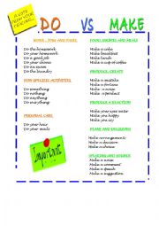 English Worksheet: DO VS MAKE 