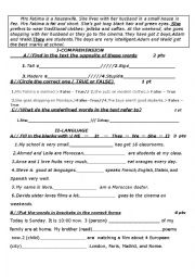 English Worksheet: TEST FOR ELEMENTARY ( common core )