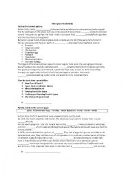 English Worksheet: All About Space Food