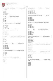 English Worksheet: exam past tense and more