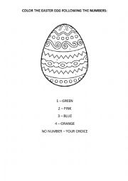 English Worksheet: Coloring a Easter Egg