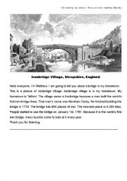 English Worksheet: Reading - Ironbridge Village in England