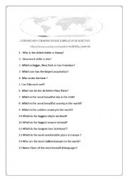 English Worksheet: listening comparative superlative adjectives.