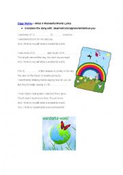 English Worksheet: Whata wonderful world