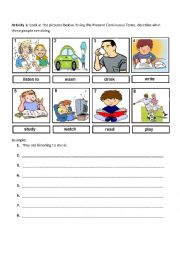 English Worksheet: Present Continuous