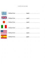 English Worksheet: Countries and languages