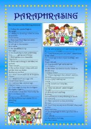 English Worksheet: Paraphrasing