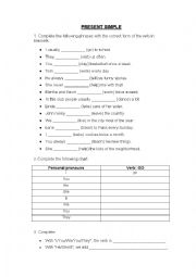 English Worksheet: Present simple