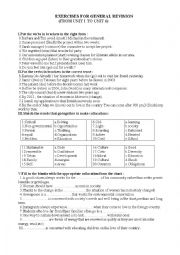 English Worksheet: Grammar Exercises