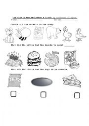 English Worksheet: The Little Red Hen Makes a Pizza
