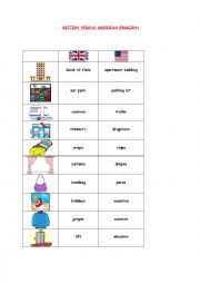 English Worksheet: BRITISH VERSUS AMERICAN ENGLISH1