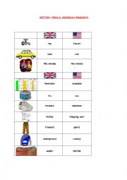 English Worksheet: BRITISH VERSUS AMERICAN ENGLISH3