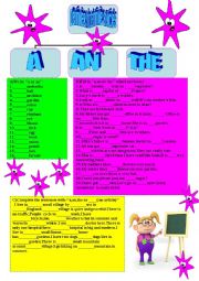 English Worksheet: A/AN/THE