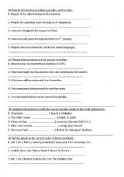 English Worksheet: passive forms