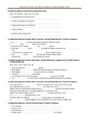 English Worksheet: Review tenses