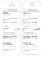 English Worksheet: Song activity - Present Perfect Continuous (The Lumineers - Ho hey)