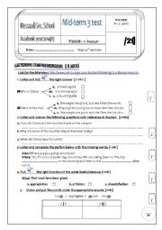 mid-term 3  / test  / 3rd forms  economics / Tunisian tests