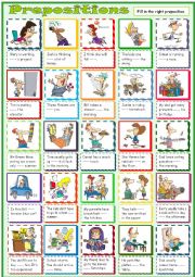 English Worksheet: Prepositions