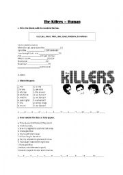 English Worksheet: The Killers - Human
