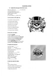 English Worksheet: Guns and Roses - Civil war