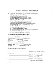 English Worksheet: Present simple exercise 