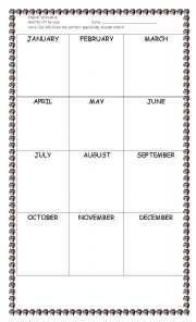 English Worksheet: MONTHS OF THE YEAR