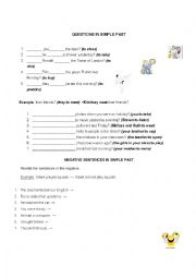English Worksheet: Questions and negative statements in simple past