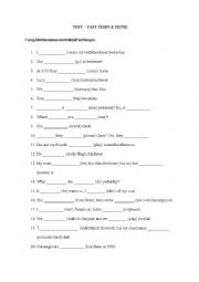 English Worksheet: past simple