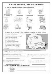 English Worksheet: Months, seasons, weather in Brazil