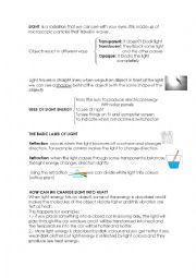 English Worksheet: light 