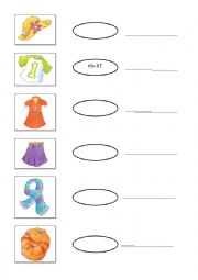 English Worksheet: Clothes dictation