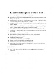 English Worksheet: Trinity Conversation phase B2 - World of work.