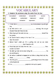 English Worksheet: Adjective + preposition